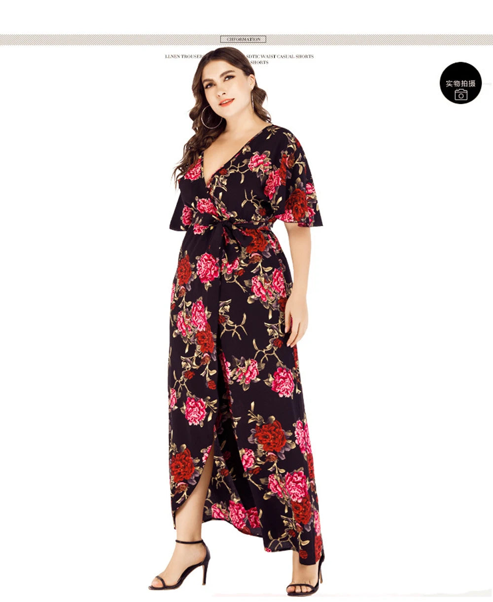 XL-6XL Curvy Clothing Casual Woman Long Dresses Knit Middle-aged Women Dress Short-Sleeved Sexy Female Large Size Summer Dress XL-6XL Curvy Clothing Casual Woman Long Dresses Knit Middle-aged Women Dress Short-Sleeved Sexy Female Large Size Summer Dress